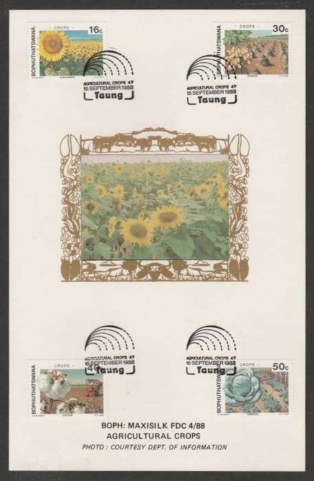 BOP 1988 AGRICULTURAL CROPS LIMITED EDITION MAXISILK CARD # 4/88