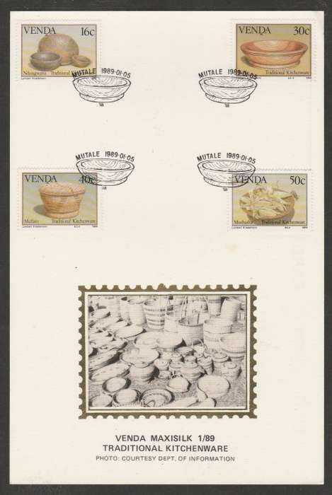 VENDA 1989 TRADITIONAL KITCHENWARE LIMITED EDITION MAXISILK CARD # 1/89 MONOCHROME PROOF