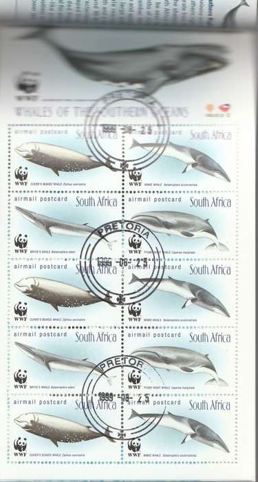 RSA 1999 WHALES SOUVENIR CTO BOOKLET PRETORIA D/S