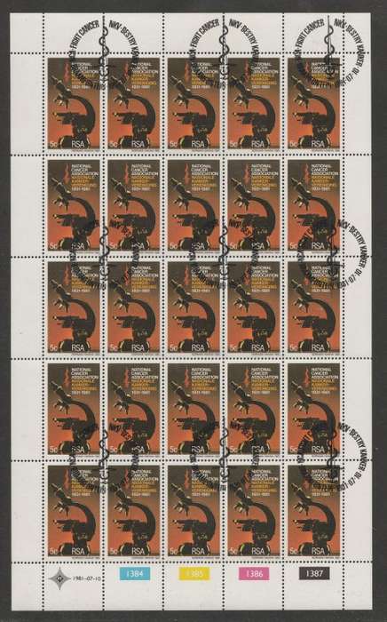 RSA 1981 CANCER ASSOCIATION CTO FULL SHEET OF 25