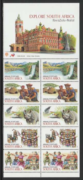 RSA 1998 EXPLORE SA KWAZULU NATAL MNH BOOKLET PANE