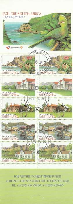 RSA 1998 EXPLORE WESTERN CAPE CTO BOOKLET PRETORIA 28/9/98 D/S