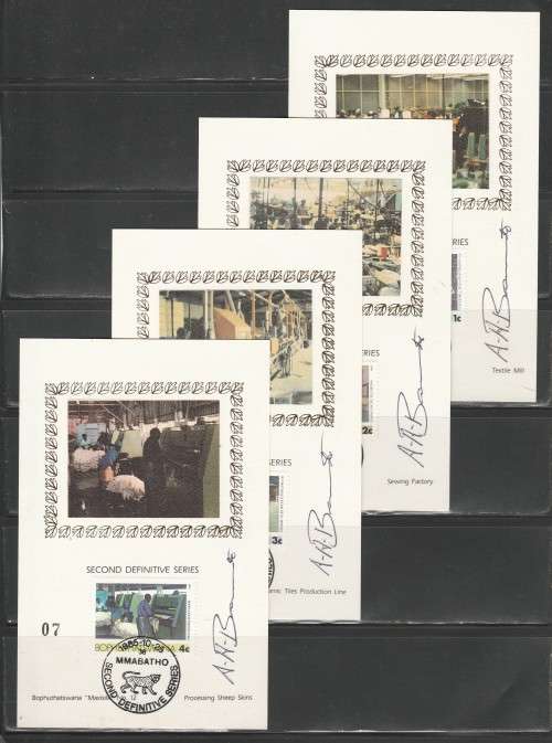 BOP 1985 2ND DEFINITIVE SET OF 17 LIMITED EDITION MAXISILK CARDS #12 ALL SIGNED BY ARTIST AH BARRETT