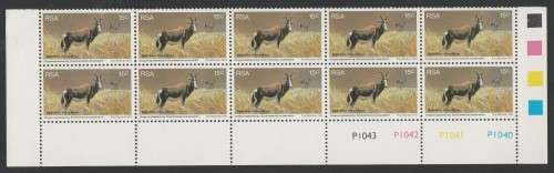 RSA 1976 NATURE CONSERVATION 15c MNH EXTENDED CONTROL BLOCK OF 10