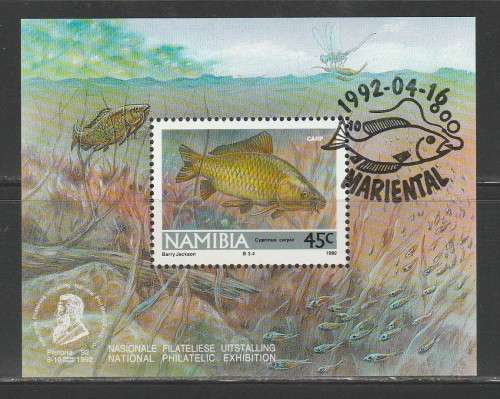 NAMIBIA 1992 FRESHWATER ANGLING CTO MINIATURE SHEET