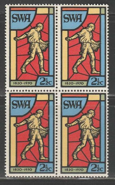 SWA 1970 BIBLIA 2and1/2c MNH BLOCK OF 4