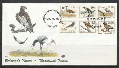 RSA 1993 6TH DEFINITIVE HIGH VALUES ONLY OFFICIAL FDC 6.1c