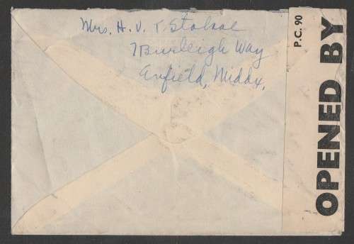 CENSOR MAIL - 1941 WWII COVER GB STAMPS TO MINNESOTA USA