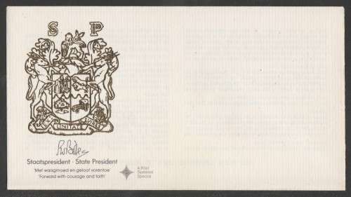 RSA 1984 INAUGURATION STATE PRESIDENT PW BOTHA UNSERVICED FDC 4.9(a)S