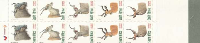 RSA 1998 ANTELOPE BOOKLET MNH DATED 1998/08/07 AIDS REAR