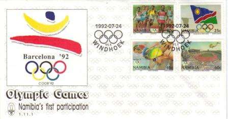 NAMIBIA 1992 BARCELONA OLYMPICS FDC 1.11.1