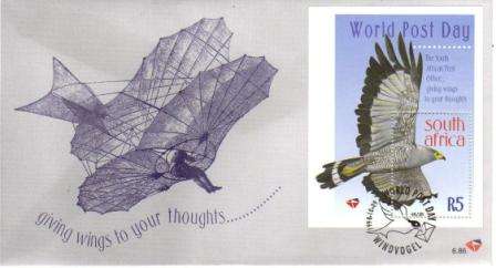 RSA 1998 WORLD POST DAY FDC 6.86