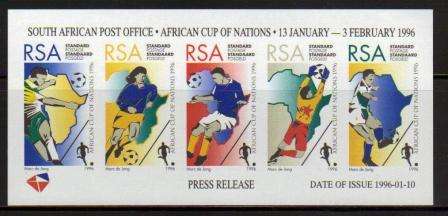 RSA 1996 AFRICA CUP OF NATIONS MNH MEDIA RELEASE