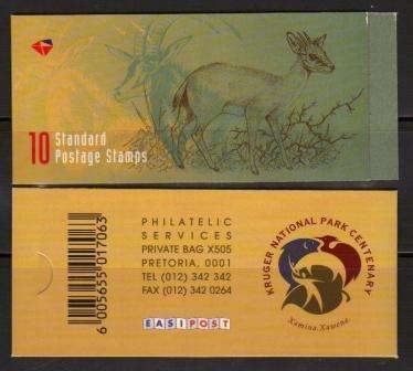 RSA 1998 REDRAWN ANTELOPE BOOKLET # 43 - KRUGER PARK REAR