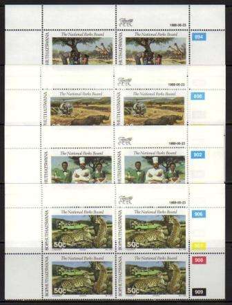BOP 1988 NATIONAL PARKS BOARD SET OF 4 MNH CONTROL BLOCKS OF 4