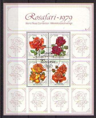 RSA 1979 ROSES CTO MINIATURE SHEET