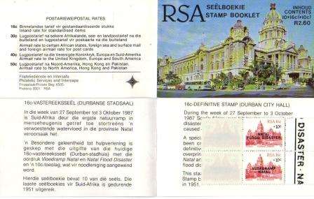 RSA 1987 FLOOD DISASTER BOOKLET ATTACHED RIGHT "DISASTER NA" IN MARGIN