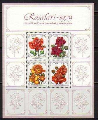 RSA 1979 ROSES MNH MINIATURE SHEET