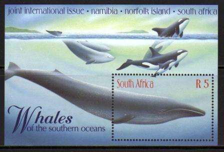 RSA 1998 WHALES MNH MINIATURE SHEET