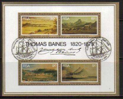 RSA 1975 THOMAS BAINES CTO MINIATURE SHEET