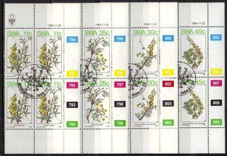 SWA 1984 ACACIAS (SPRING) SET OF 4 CTO CONTROL BLOCKS OF 4