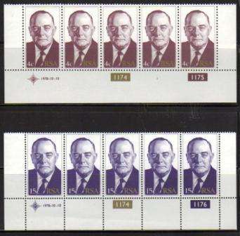 RSA 1978 BJ VORSTER SET OF 2 MNH CONTROL STRIPS OF 5
