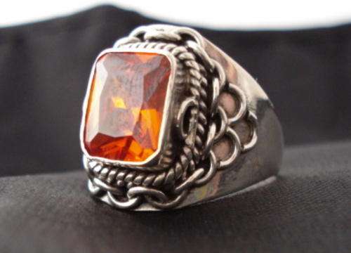 8 Cttw Spice Topaz 925 Silver Ring Jewelry Sz 9.5
