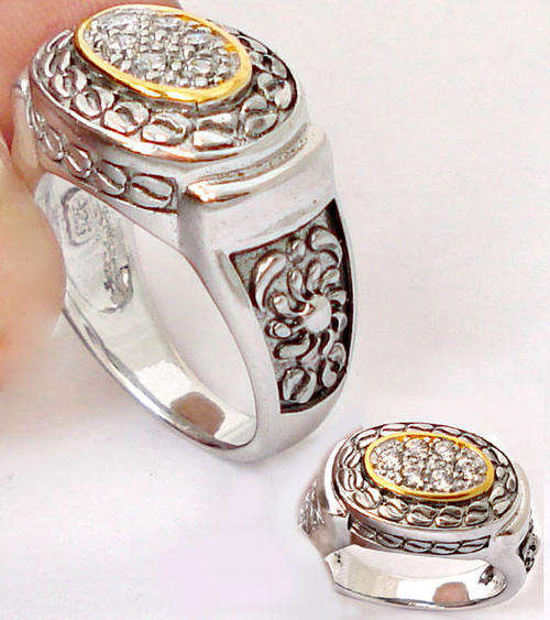 White topaz round  925 sterling silver ring  size 7