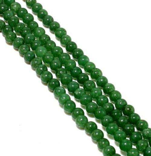 Green Jade Gemstone Round Loose Beads 15 2/3"