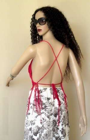 Bikinis - Top - crochet with fringes - large