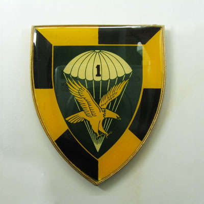1 Parachute Battalion "Yellow" 1st Issue. Metal Flash -  Facing Right. (O.F29.)
