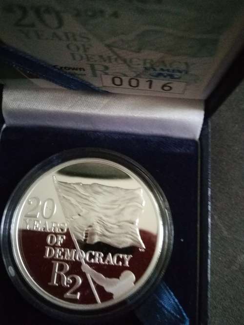 2014 Silver Proof R2 -20 years of democracy in a SAM box