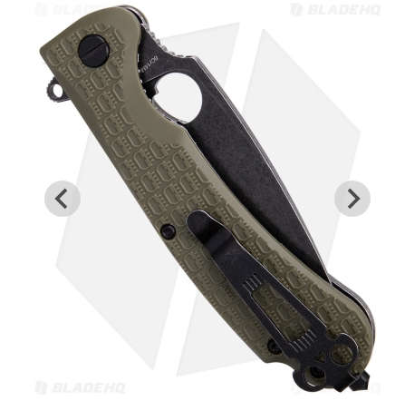 Russian Daggerr Resident folding  knife black plain blade olive