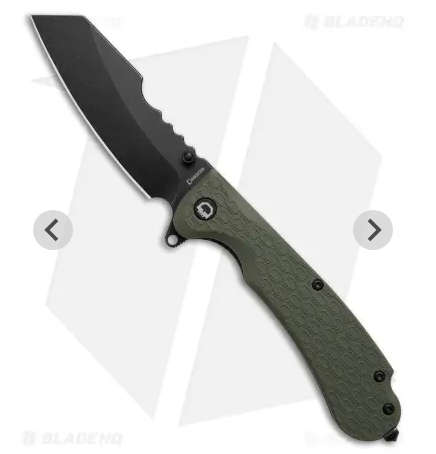 Russian Daggerr Rhino folding  knife black plain blade olive