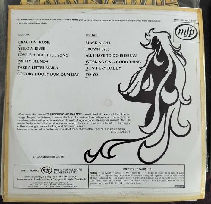 Vintage LP / Vinyl / Record - Springbok Hit Parade (No 1)