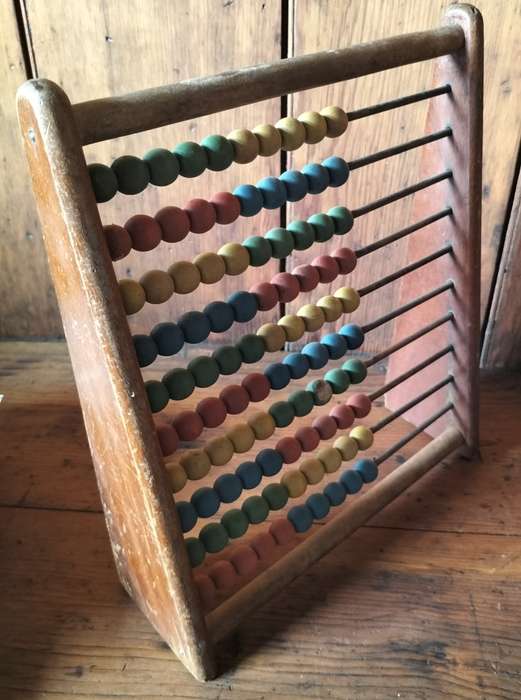 Antique wooden framed school abacus