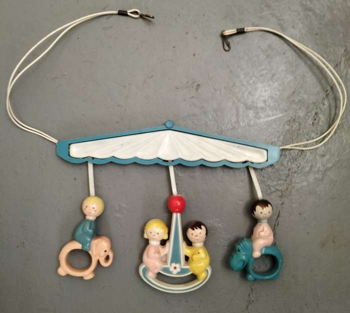 Vintage rattle (hangs in baby cot) - Made in Hong Kong