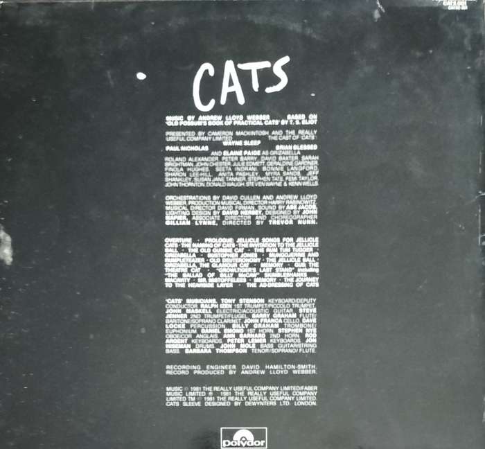 Vintage LP / Record / Vinyl - 2LP - Cats (Andrew Lloyd Webber)