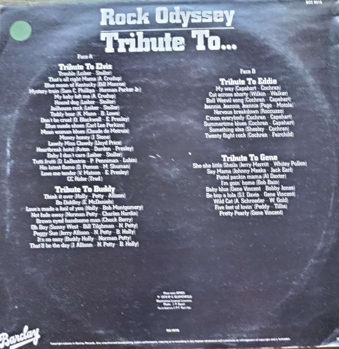 Vintage LP / Vinyl / Record - Rock Odyssey - Tribute to..