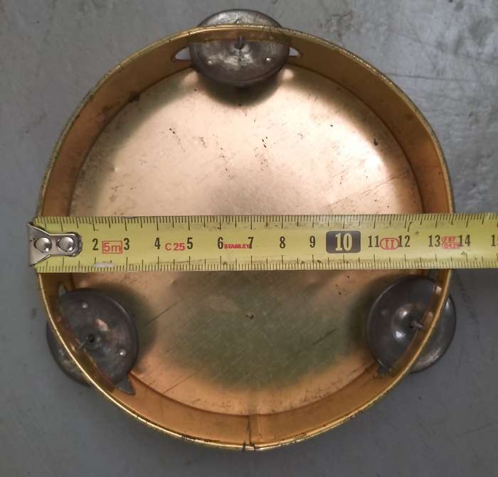 Vintage tamborine - tin toy - Made in Hong Kong