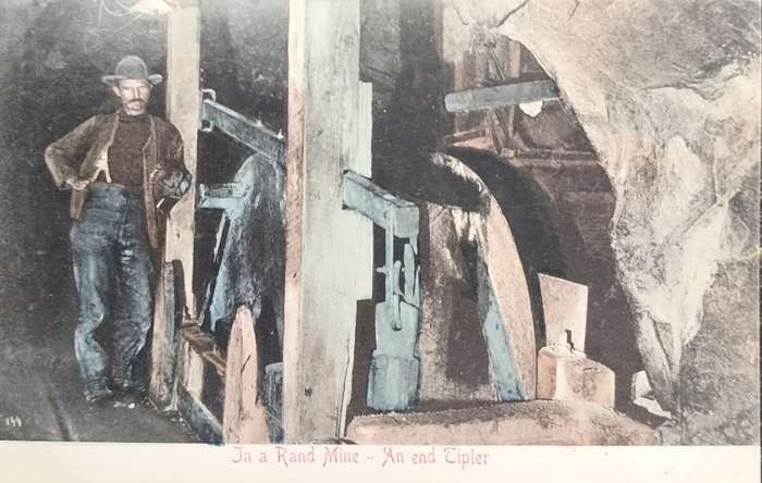 Vintage post card - South Africa - Gold mining