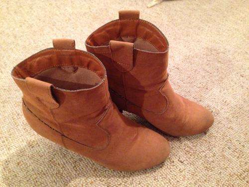 Ladies tan ankle boots