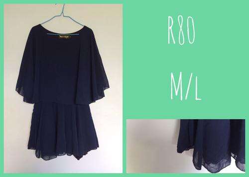 Ladies 2 layer cobalt short dress