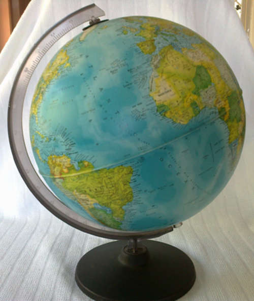 Globe, blue ocean