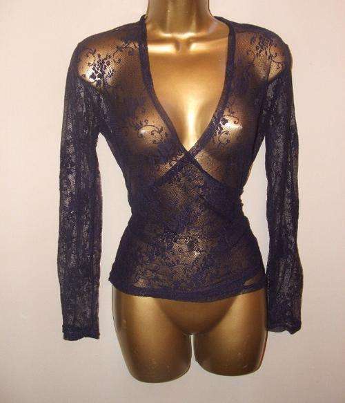 12 / 36  New ladies purple stretch edgars kelso lace shirt top also n beige