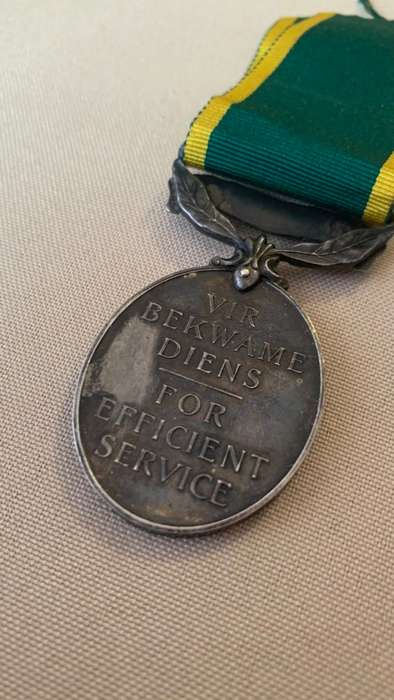 Silver Union of SA Efficiency Full Size Medal named to Medic, Crazy R1 Start