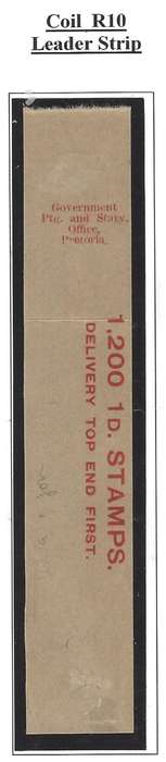 Union Roto 1d COIL Issue R 10 Very scarce Leader strip. See below.