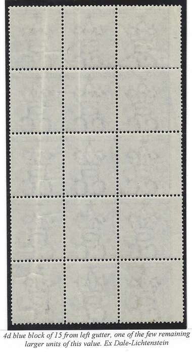 Cape 1871/6 4d block of 15 ex Dale-Lichtenstein MNH/VFM. SACC 25. See below.