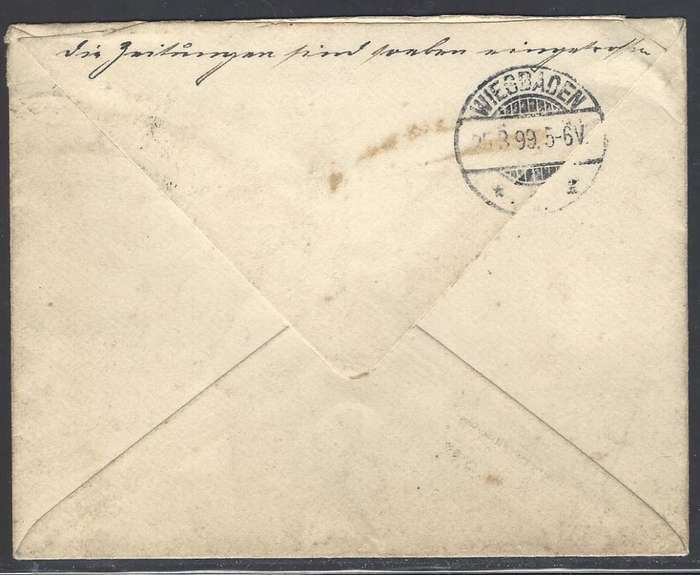 Cape Maritime Mail: 1899 "R.M.S. Briton" Port Elizabeth to Wiesbaden, Germany. .