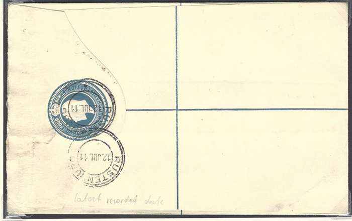 Transvaal Regd. RUSTENBURG / latest recorded use of 25 mm double-edged cds.